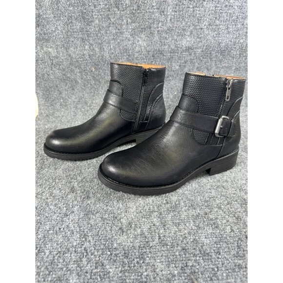 Eurosoft By Sofft Womens 8M Cymberlee Black Ankle Boots  Side Zipper & Buckle - Picture 11 of 16